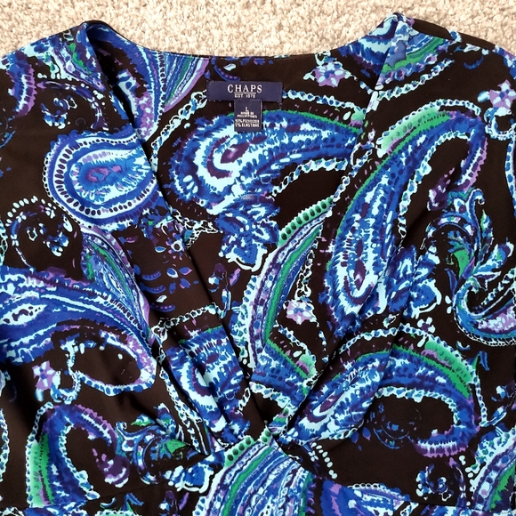 CHAPS Fit & Flare Dress Midi Sz L - Picture 2 of 5